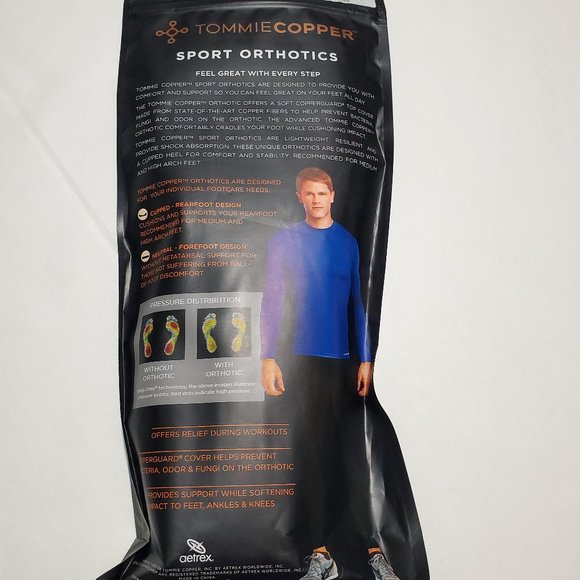 NEW - Tommie Copper Men's Sports Orthotic Inserts Lightweight Athletic Fit - Picture 4 of 9